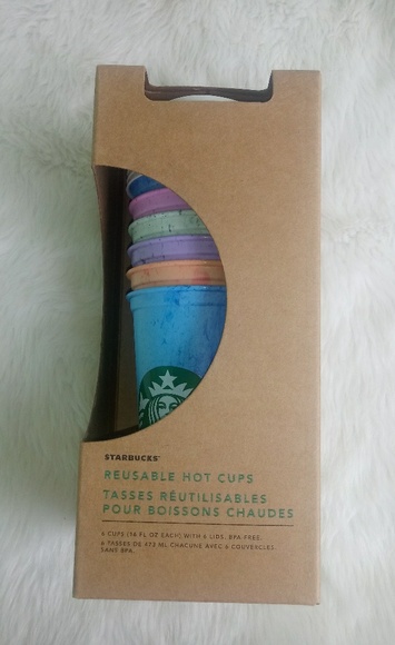 Rare Starbucks Marble Print  Reusable Hot Cups - Picture 2 of 3